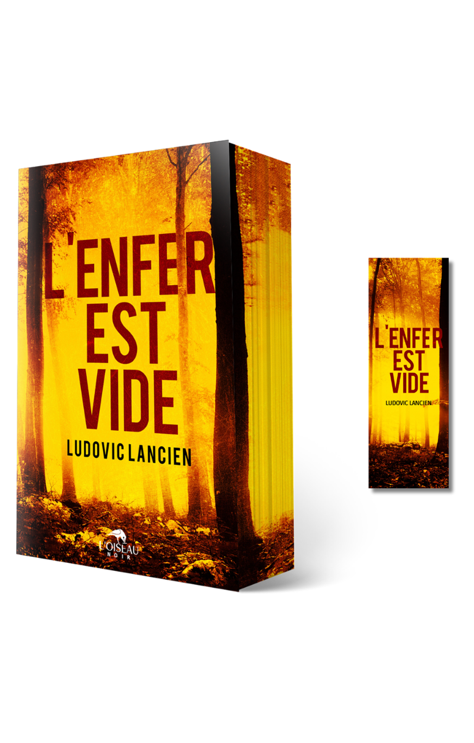 Une couverture de livre en 3D et à plat intitulée Précommande - Le Sacrifice des papillons, avec une scène de forêt jaune-orange et un texte noir en gras, est maintenant disponible en pré-commande. Inspiré du Sacrifice des papillons.